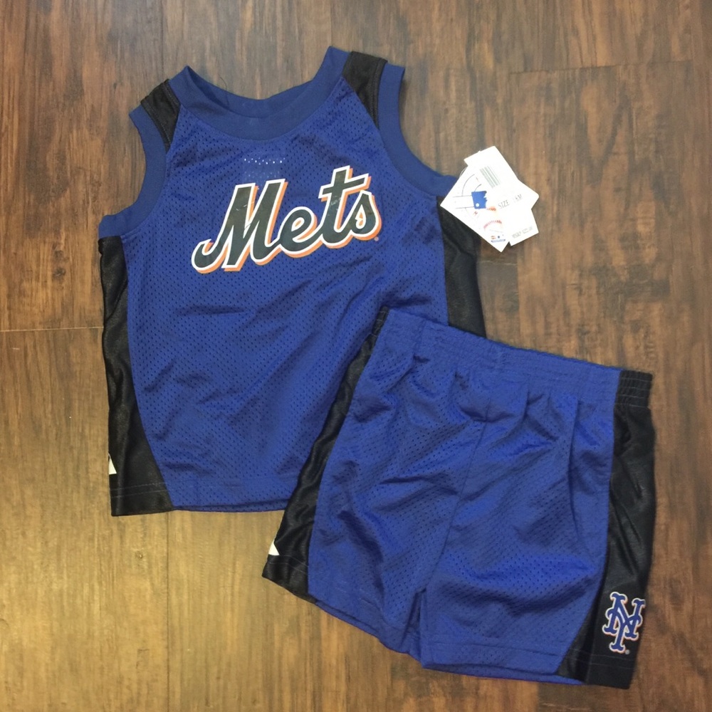 Boy’s NY METS Jersey +Shorts Set Official Size 18M